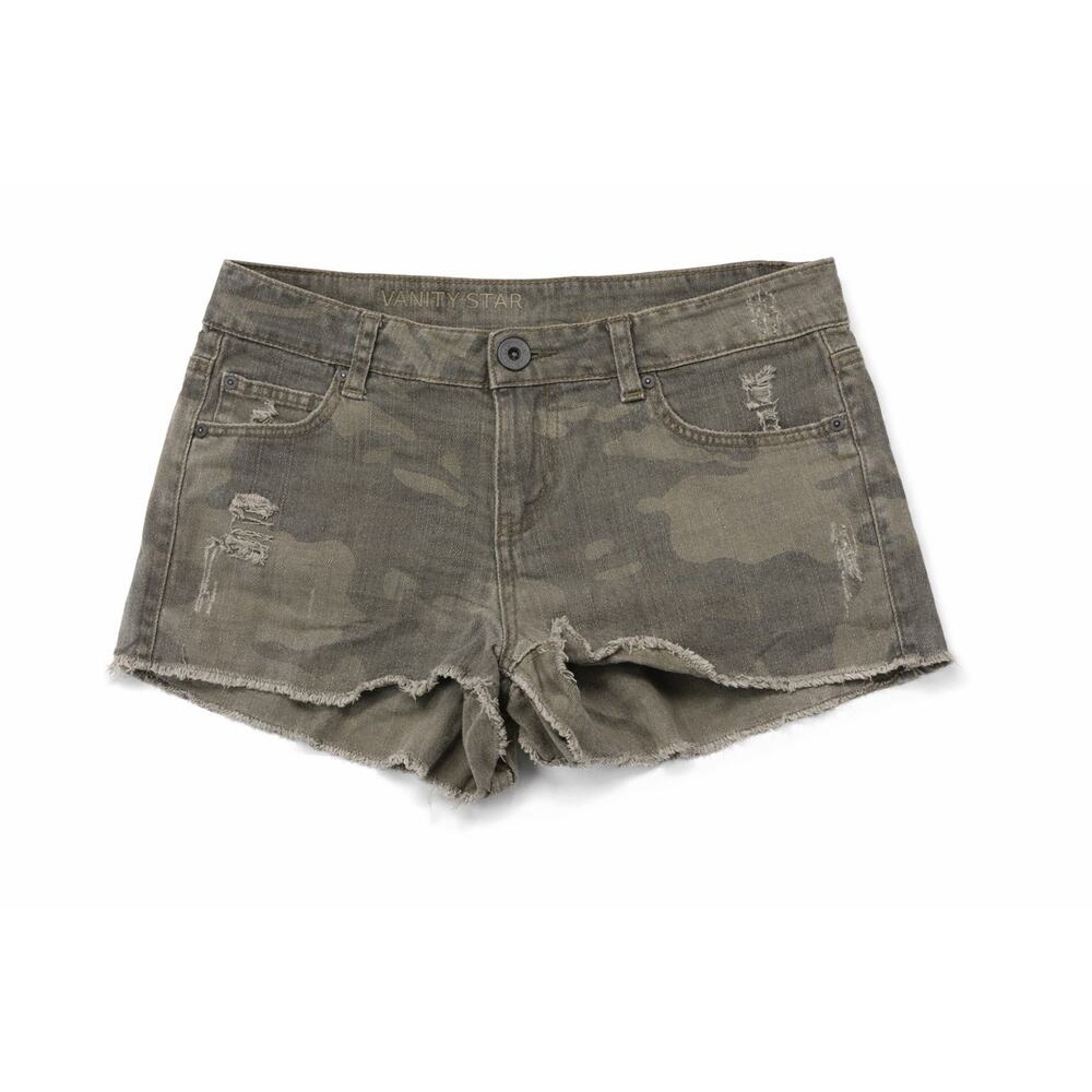 Vanilla Star Premium Shorts Womens Size 12 Camo Distressed Cut Off